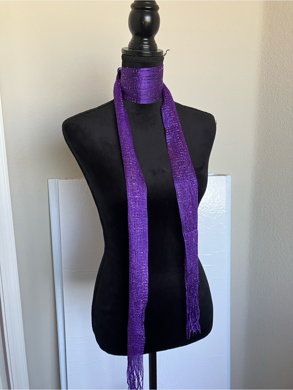 Purple Metallic Fringe Scarf - Women Accessories
